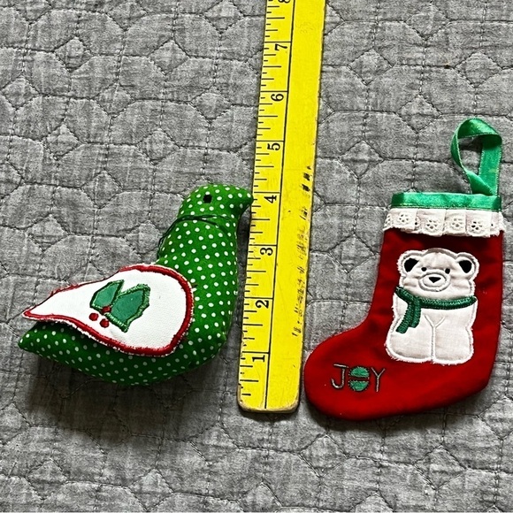 5 VTG Christmas Ornaments Santas Snowman Dove Stocking Hallmark Little Trimm - Picture 11 of 12